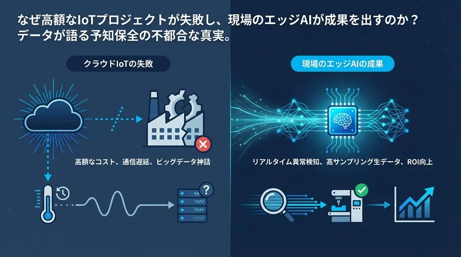 なぜ高額なクラウドIoTは失敗し、現場のエッジAIが成果を出すのか？データが語る予知保全の不都合な真実