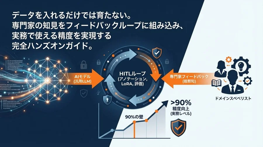 精度90%の壁を超える：専門家の暗黙知をAIに実装するHuman-in-the-Loopファインチューニング完全実装ガイド