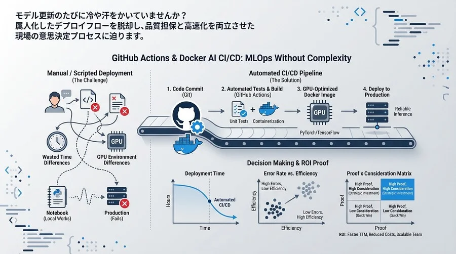 GitHub ActionsとDockerで実現するAI推論CI/CD｜MLOpsツールに頼らない現場の意思決定とROI証明