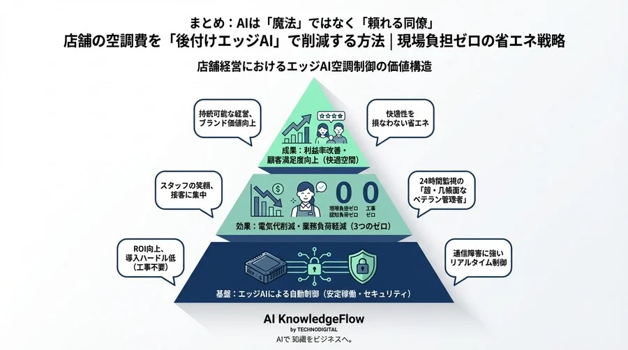 店舗の空調費を「後付けエッジAI」で削減する方法｜現場負担ゼロの省エネ戦略 - Conclusion Image