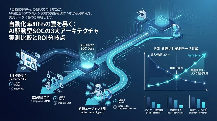自動化率80%の罠を暴く：AI駆動型SOCの3大アーキテクチャ実測比較とROI分岐点