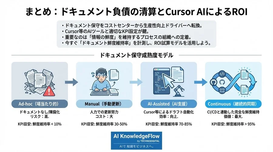 ドキュメント負債の清算：Cursor AIによる自動保守がもたらすROIと評価指標の全貌 - Conclusion Image
