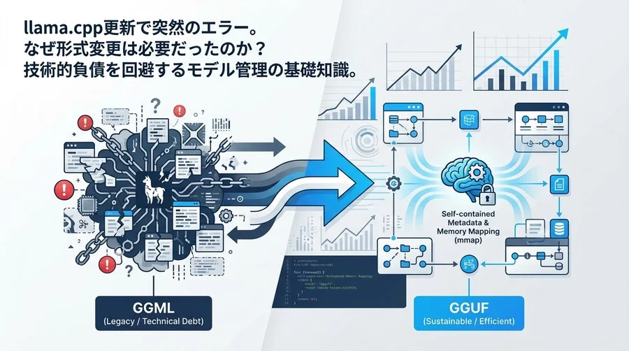 GGUF移行の必然性とGGMLとの構造的違い：llama.cppエラーを乗り越え、持続可能なAI開発環境を構築する