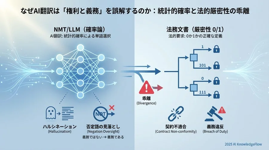 なぜAI翻訳は「権利と義務」を誤解するのか：統計的確率と法的厳密性の乖離 - Section Image