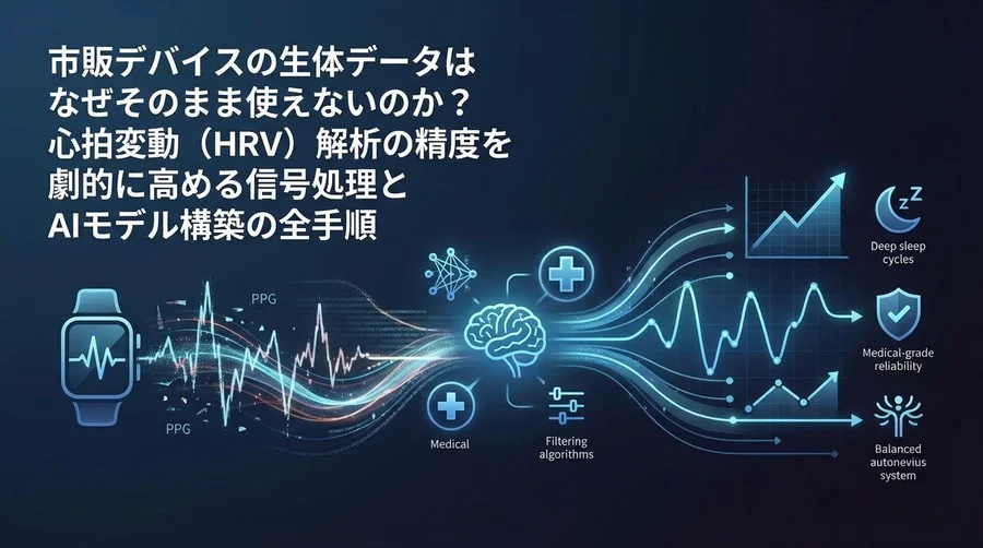 市販デバイスのデータはなぜ使えない？AI睡眠解析における信号処理とHRV精度向上の全技術