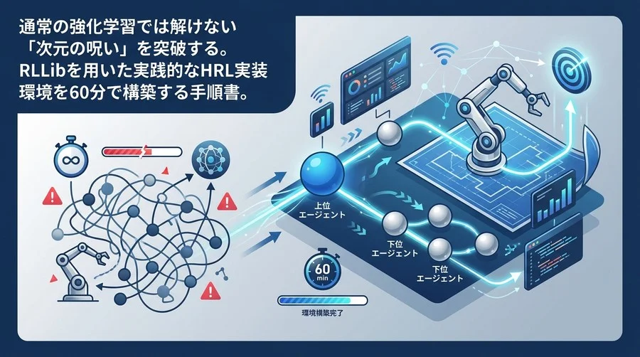 【Python/Ray RLLib】階層型強化学習(HRL)の実装環境を60分で構築する：大規模タスク制御のための実践ガイド