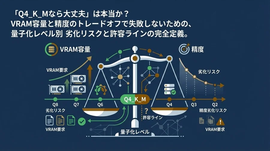 「Q4_K_Mなら安全」は本当か？GGUF量子化のビット数別精度劣化リスクとVRAM選定基準