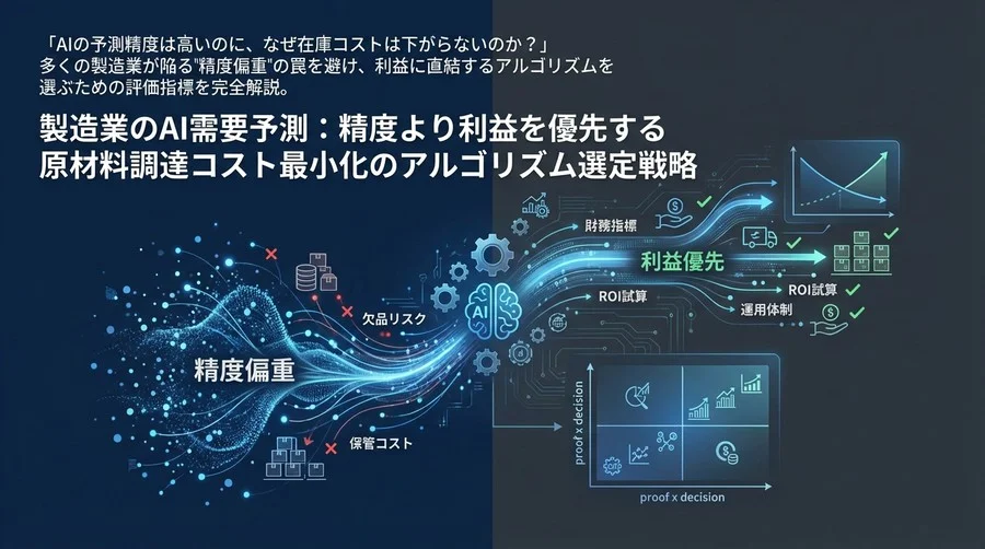 製造業のAI需要予測：精度より利益を優先する原材料調達コスト最小化のアルゴリズム選定戦略