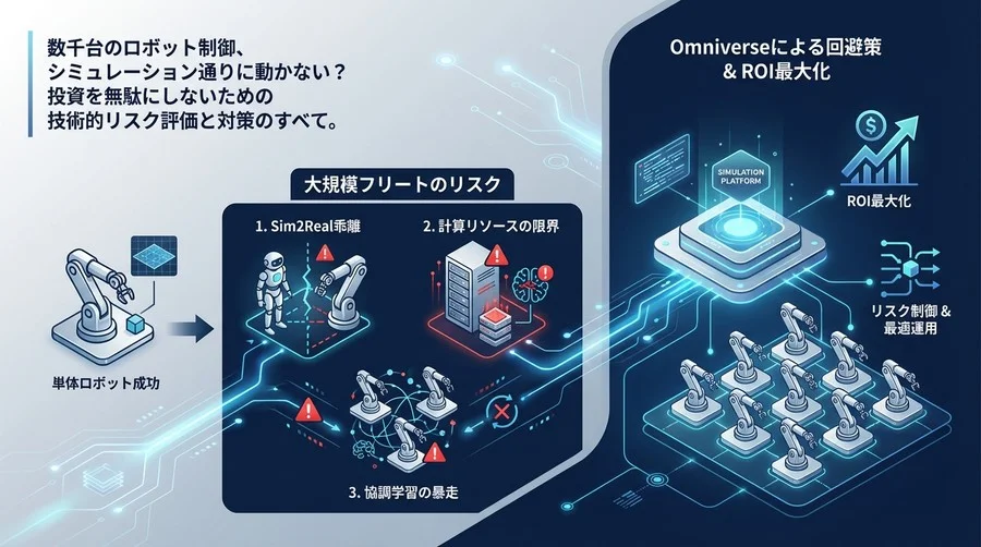 大規模ロボットフリートのシミュレーション：投資対効果を破壊する3つの技術的リスクとOmniverseによる回避策
