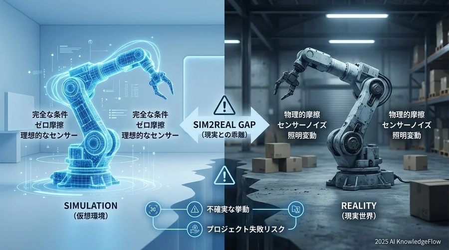 リスク1：Sim2Realギャップ（現実との乖離）の深刻度評価 - Section Image