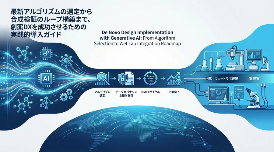 生成AIによるDe Novo設計の実装論：アルゴリズム選定からウェットラボ連携までのロードマップ