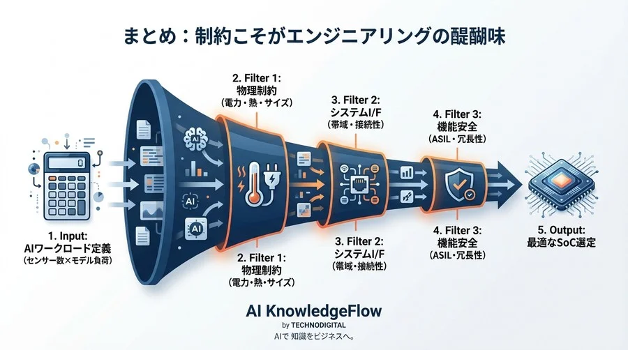 PoC成功が量産失敗の入り口？車載AIコンピュータ選定で陥る「TOPS値」の罠と熱・電力からの逆算設計 - Conclusion Image
