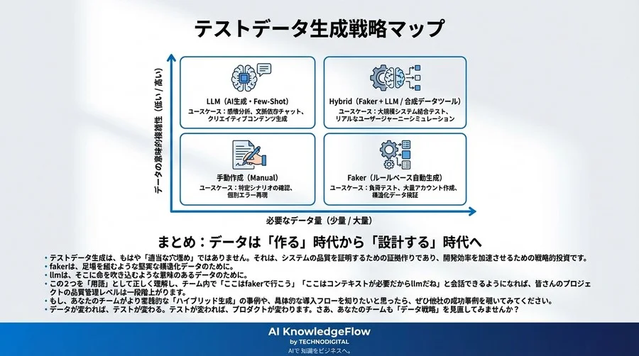 FakerとLLMを駆使したテストデータ生成の用語集 - Conclusion Image