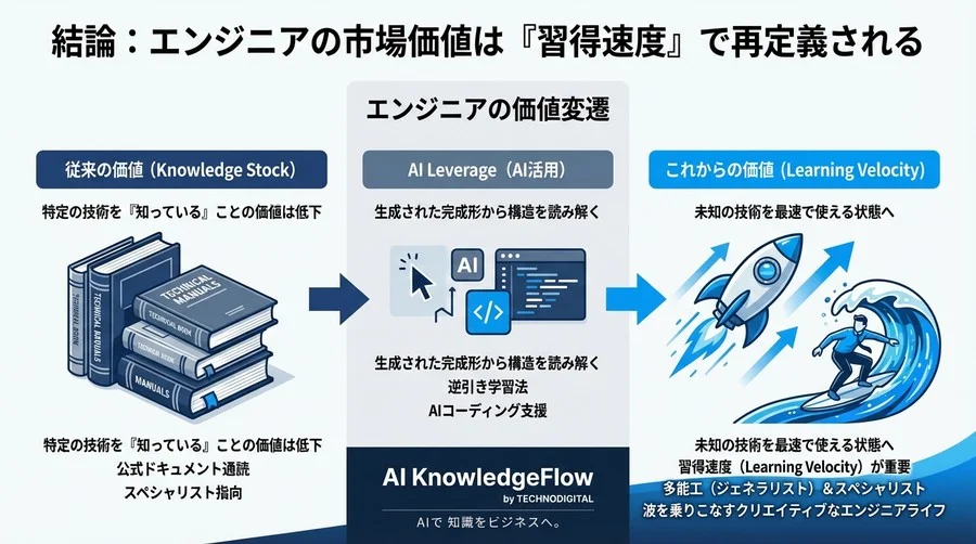 ドキュメント通読は捨てよ。AI時代の「逆引き」技術習得戦略 - Conclusion Image
