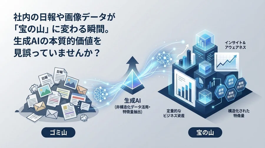 社内の「ゴミ山」が「宝の山」に変わる。生成AIによる非構造化データ活用と特徴量抽出の真実