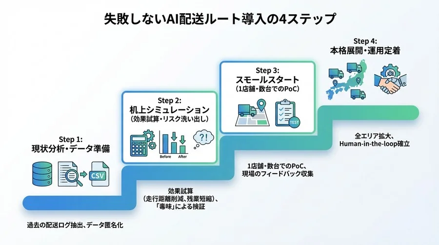 ベテラン依存の配送網は崩壊寸前？現場を混乱させず「守りのAI」でルート自動化を成功させる全手順 - Conclusion Image