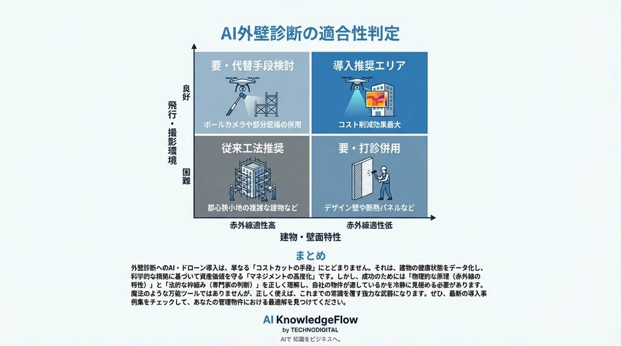 外壁劣化診断のAI導入：コスト削減の物理的根拠と法的適合性の真実 - Conclusion Image