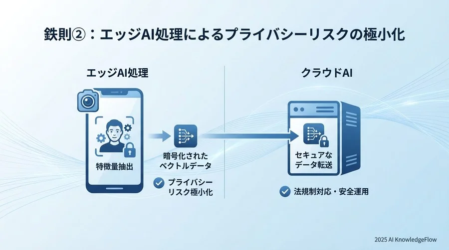 鉄則②：エッジAI処理によるプライバシーリスクの極小化 - Section Image