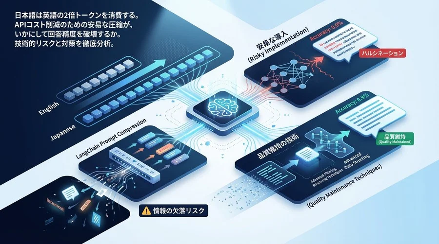 LangChainのプロンプト圧縮は日本語環境で使うな？コスト削減の罠と品質維持の技術論