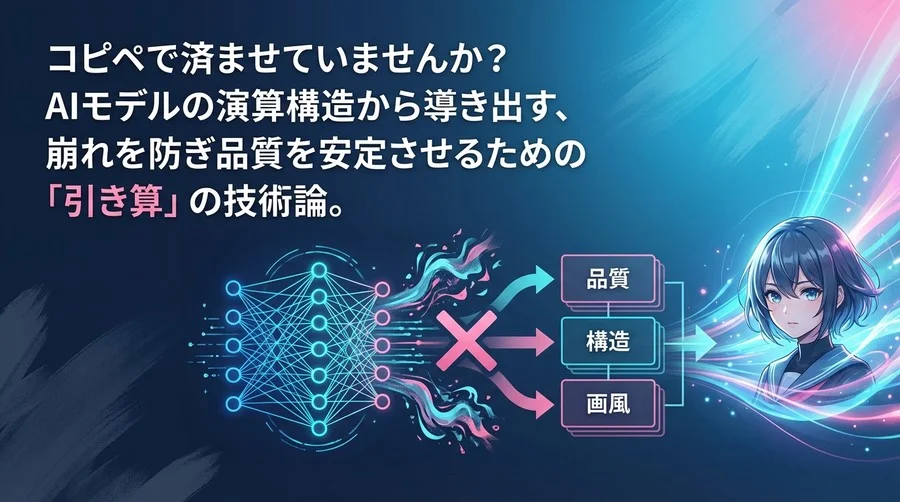 アニメ系AIモデルの品質管理：ネガティブプロンプトの構造化とベクトル演算による最適化手法