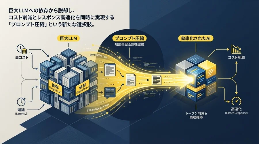 巨大LLM依存からの脱却。「プロンプト圧縮」で実現するコスト削減と高速化の技術論