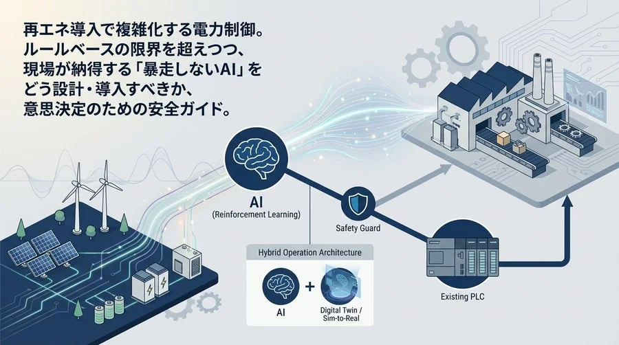 スマートファクトリーの電力制御：AIの「暴走」を防ぎコストを削る、既存PLCとのハイブリッド運用論