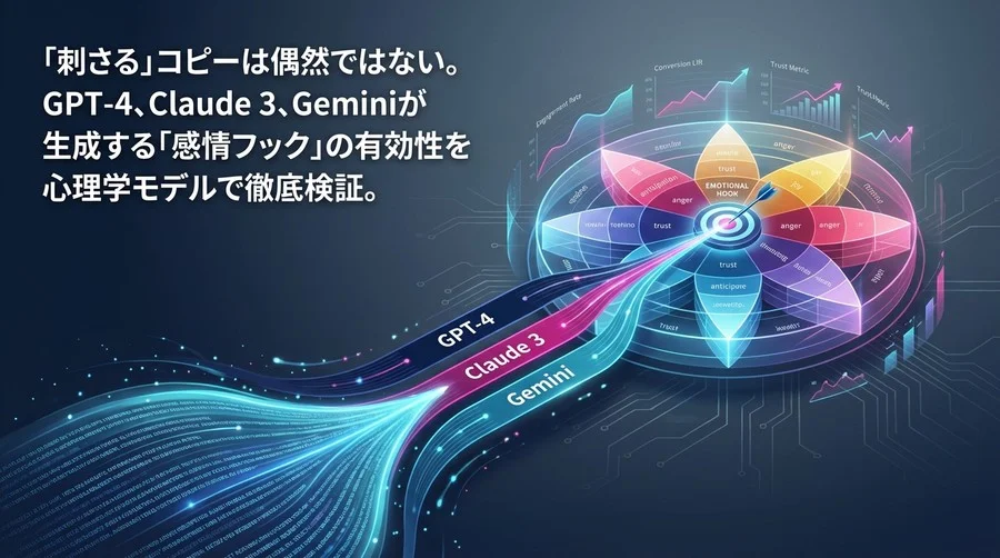 「刺さる」コピーは偶然ではない。ChatGPT・Claude 3・Geminiが生成する「感情フック」の有効性を心理学モデルで徹底検証