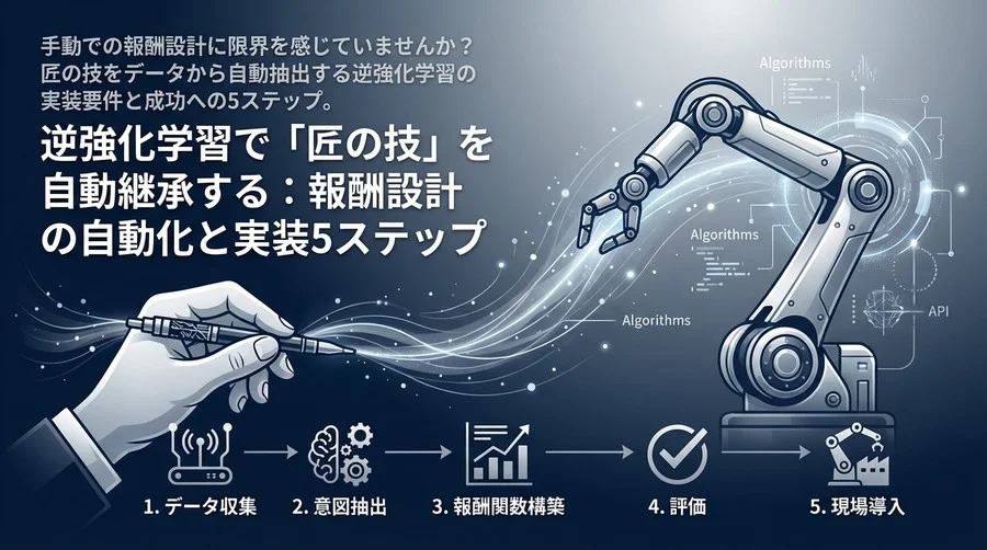 逆強化学習で「匠の技」を自動継承する：報酬設計の自動化と実装5ステップ