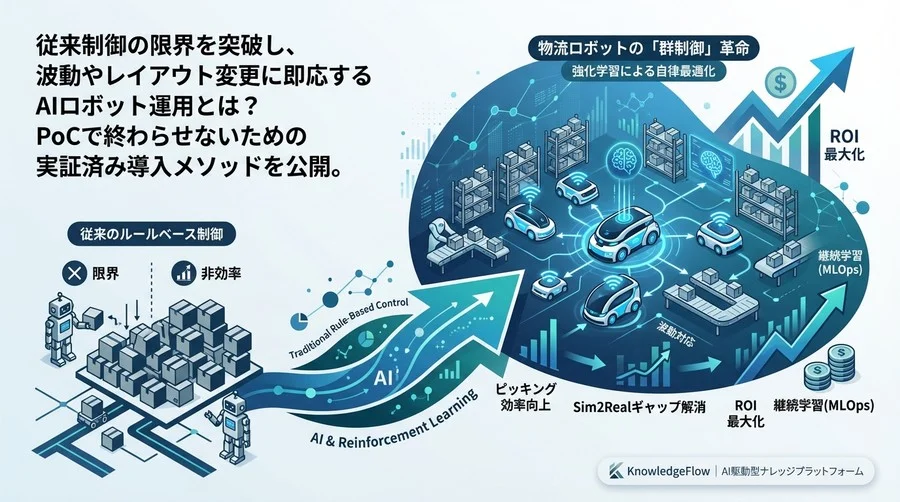 物流ロボットの「群制御」革命：強化学習が実現する自律ピッキングの最適解とROI