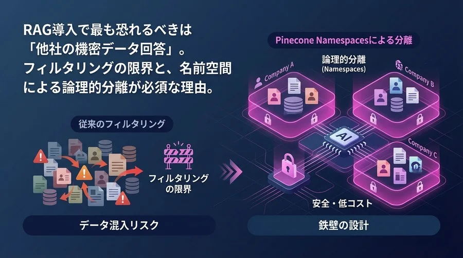 RAGの「他社データ回答」を防ぐ鉄壁の設計：Pinecone NamespacesがSaaS企業の救世主となる理由