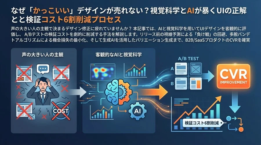 なぜ「かっこいい」デザインが売れない？視覚科学とAIが暴くUIの正解と検証コスト6割削減プロセス