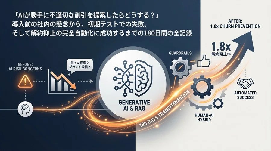 AIが勝手に割引提案？解約阻止率1.8倍を実現した「生成型レコメンド」導入180日間の全記録
