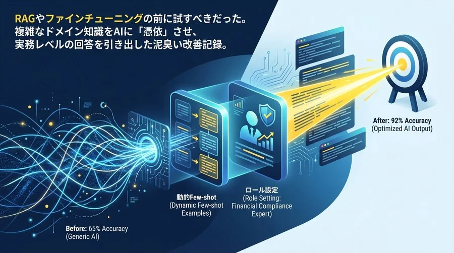 ファインチューニングはまだ早い。精度65%を92%に変えた「動的Few-shot」とロール設定の現場実録