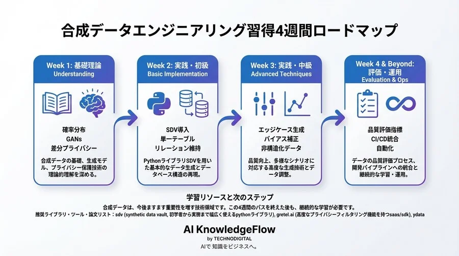 匿名化の限界を超える：個人情報保護と品質を両立する合成データ生成4週間習得パス - Conclusion Image