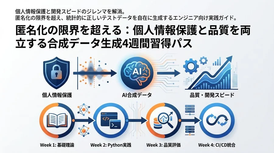 匿名化の限界を超える：個人情報保護と品質を両立する合成データ生成4週間習得パス
