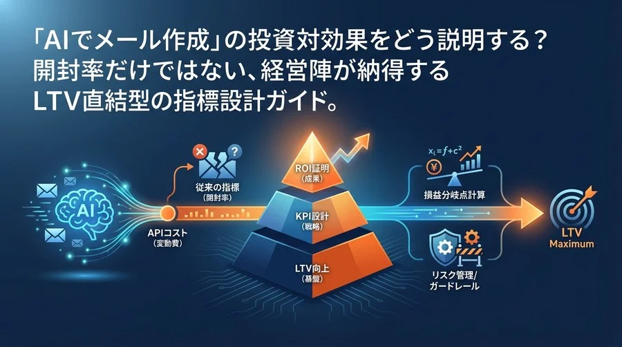 生成AIメール導入のROIをどう証明する？開封率を超えLTVに直結するKPI設計と損益分岐点の算出