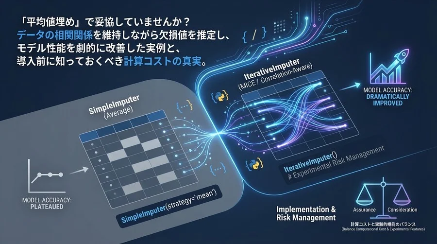 製造業AIの精度を劇的に変えるIterativeImputer活用術：欠損値処理の意思決定と実装リスク管理