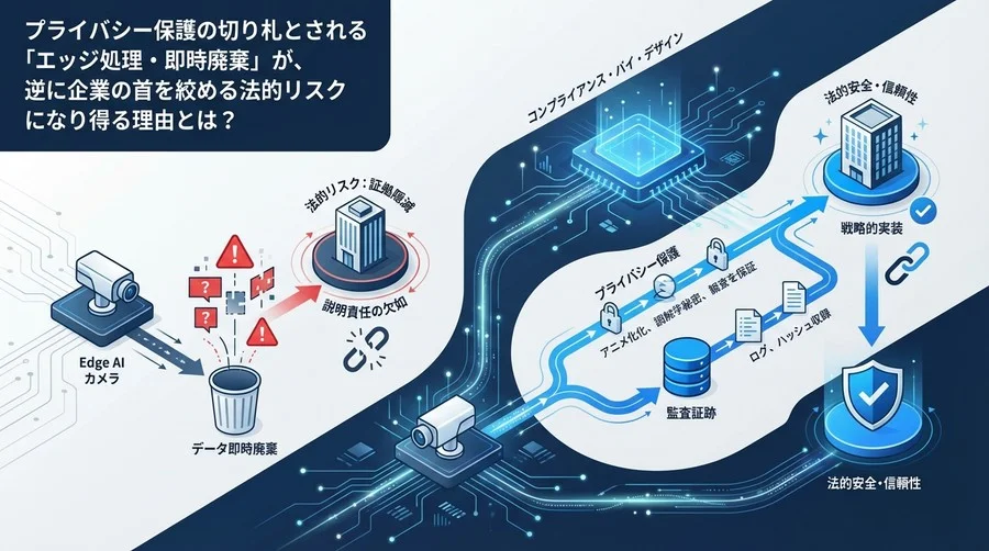 エッジAIの「データ即時廃棄」は安全か？法的リスクを招く“証拠隠滅”の罠と戦略的実装