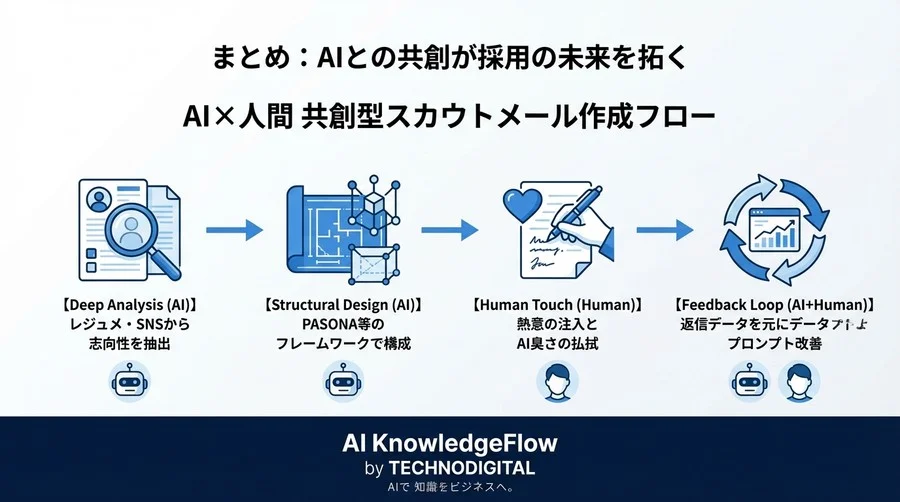 スカウトメール自動化の真髄：LLMによる候補者深読みと共創プロセスで返信率を最大化する技術 - Conclusion Image