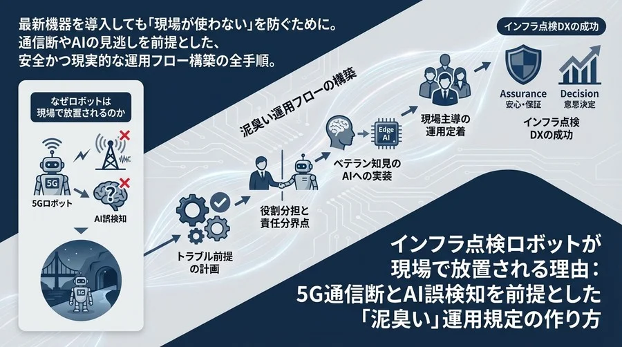 インフラ点検ロボットが現場で放置される理由：5G通信断とAI誤検知を前提とした「泥臭い」運用規定の作り方