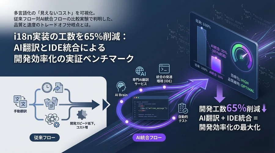 i18n実装の工数を65%削減：AI翻訳とIDE統合による開発効率化の実証ベンチマーク