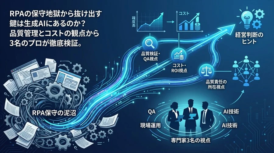 RPA保守の泥沼を生成AIは救えるか？品質・コスト・責任を3つの視点で徹底検証