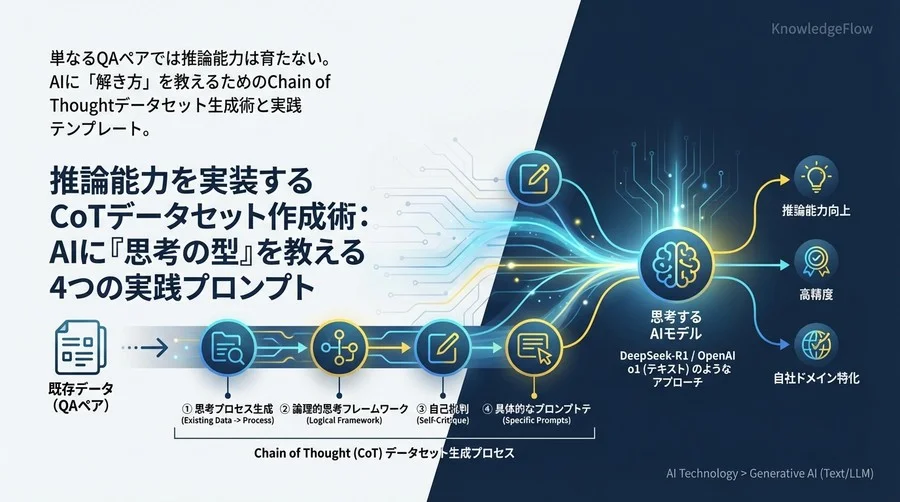 推論能力を実装するCoTデータセット作成術：AIに『思考の型』を教える4つの実践プロンプト