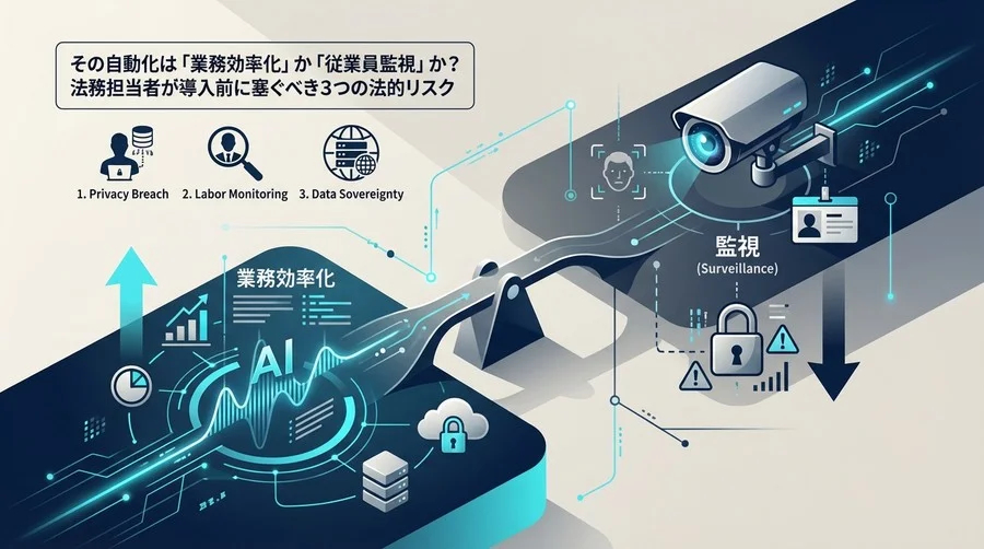 その自動化は「業務効率化」か「監視」か？法務が塞ぐべきAI議事録3つの法的リスク