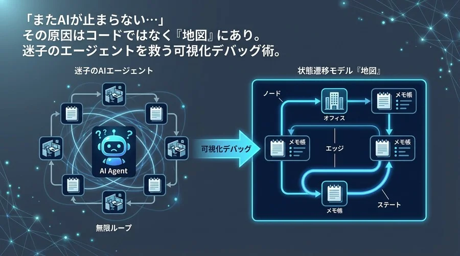 「またAIが止まらない…」その原因はコードではなく『地図』にあり。迷子のエージェントを救う可視化デバッグ術