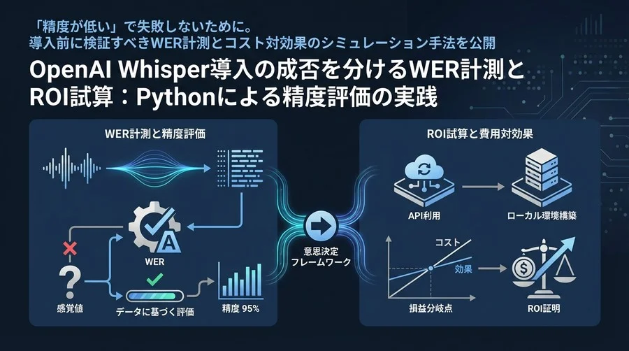 OpenAI Whisper導入の成否を分けるWER計測とROI試算：Pythonによる精度評価の実践
