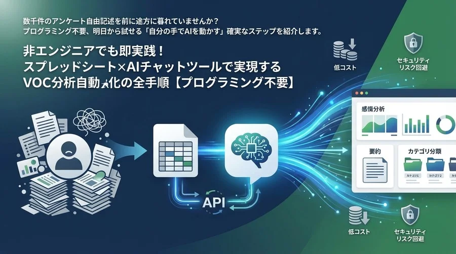 非エンジニアでも即実践！スプレッドシート×ChatGPTで実現するVOC分析自動化の全手順【プログラミング不要】