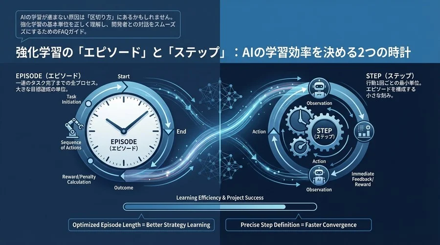 強化学習の「エピソード」と「ステップ」：AIの学習効率を決める2つの時計