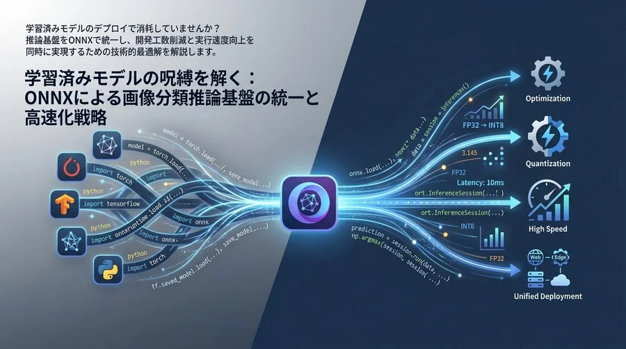 学習済みモデルの呪縛を解く：ONNXによる画像分類推論基盤の統一と高速化戦略