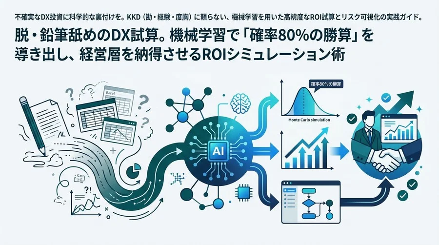 脱・鉛筆舐めのDX試算。機械学習で「確率80%の勝算」を導き出し、経営層を納得させるROIシミュレーション術